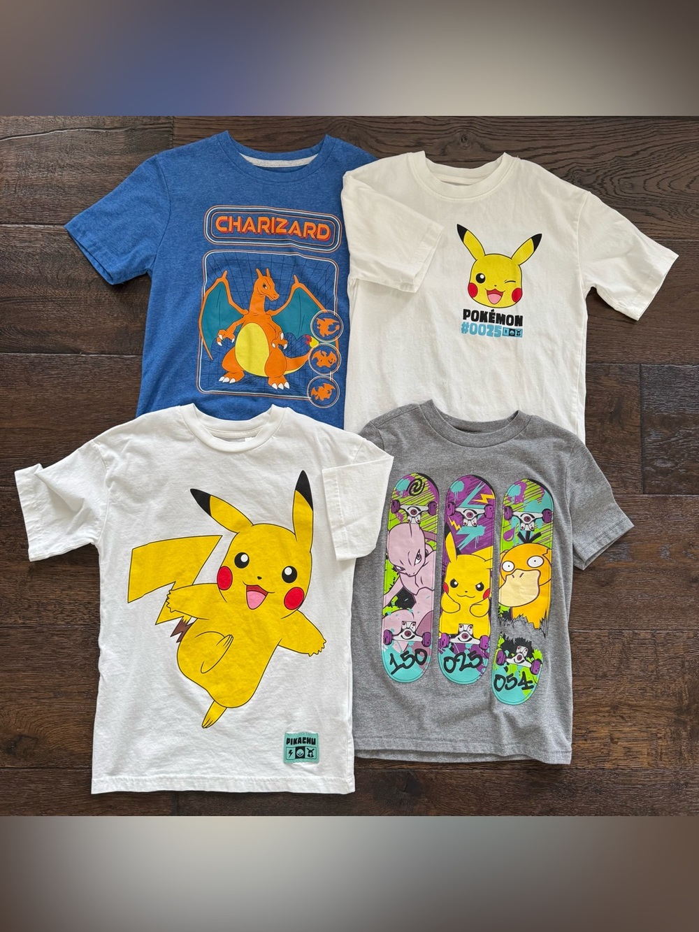 Kids Pokémon Graphic Tee Set - Yellow, Blue, White, Gray